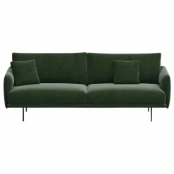 Panac Edition Canapé 3 places Isly en velours gratté - 205 cm | Vert kaki Discount