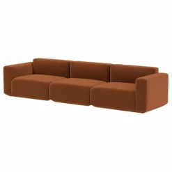 New & Tradition Canapé Develius EV1, 3 places en velours | Cannelle