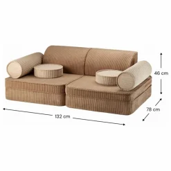 Enfant Wigiwama Chaises Enfant|Canapé modulable en velours côtelé |