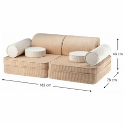 Enfant Wigiwama Chaises Enfant|Canapé modulable en velours côtelé |