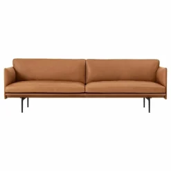 Best Muuto Canapé Outline en cuir 3 places | Cognac