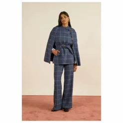 Maria de la Orden Cape Clery Carreaux Laine | Violet Best