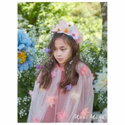 Meri Meri Cape florale Rose en tulle