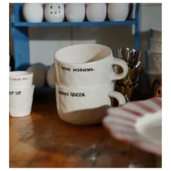 Anna + Nina Cappuccino mug Drama Queen | Ecru