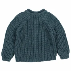 Búho Cardigan Bébé Coton Bio | Bleu canard Hot
