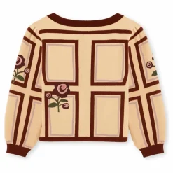 Online Fliink Cardigan Charlotte Fleurs Coton Bio | Ecru