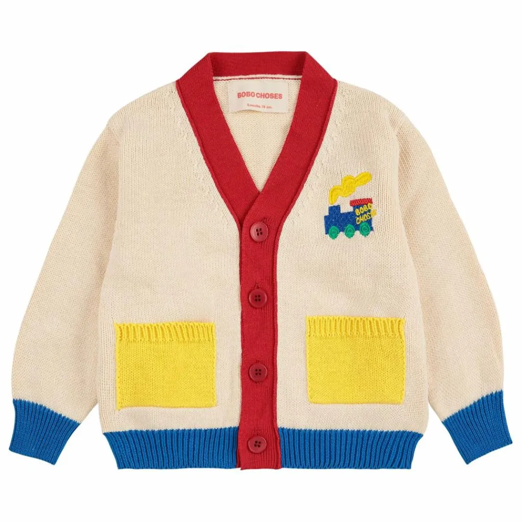 Bobo Choses Pulls, Gilets|Pulls, Gilets|Cardigan Colorblock Train Coton Bio |