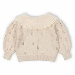 the new society Cardigan Fleurs Col Dentelle Marina Baby Coton Bio | Beige Best