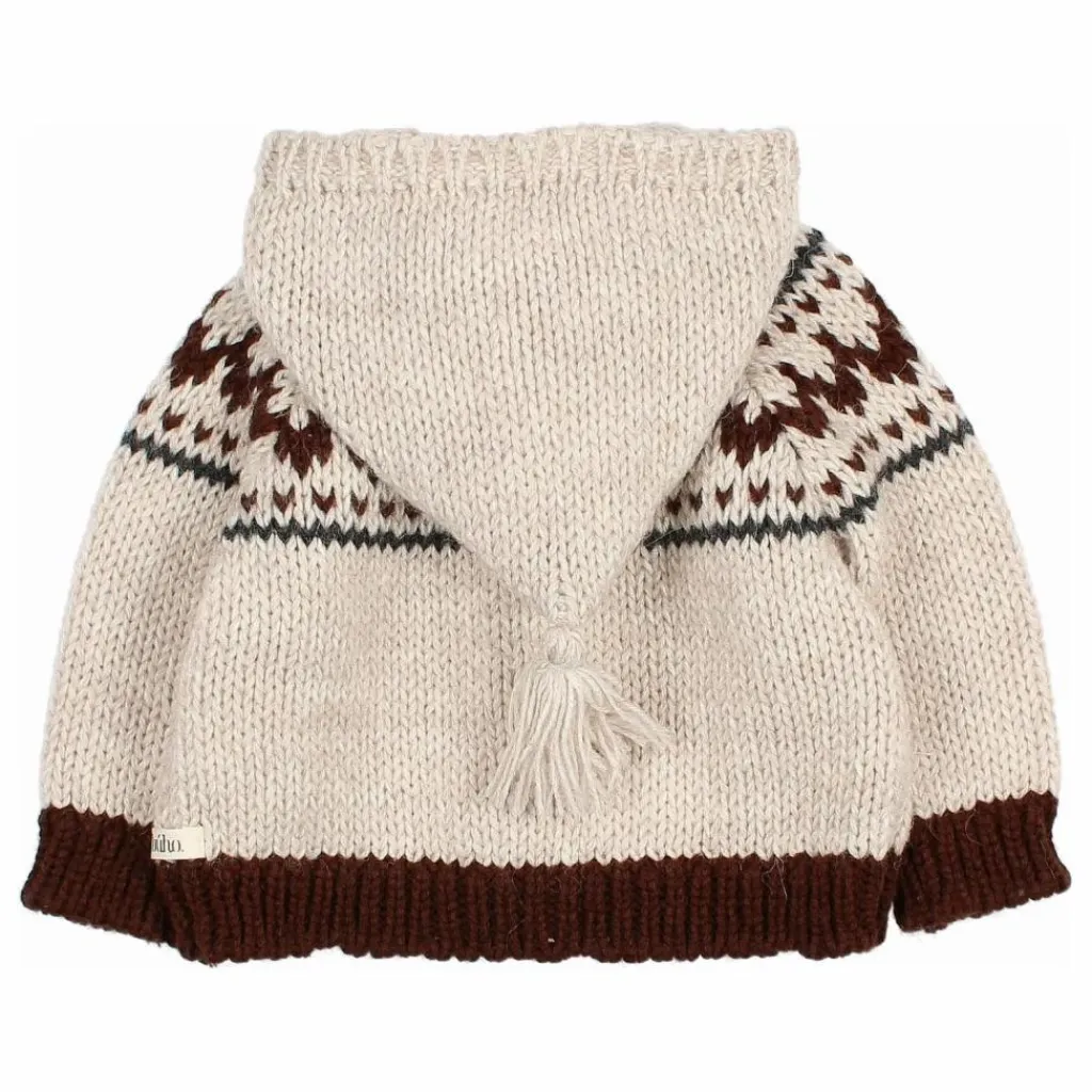 Online Búho Cardigan Folk Laine | Ecru