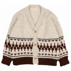 Discount Búho Cardigan Folk Laine Alpaga | Ecru