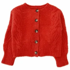 Outlet Longlivethequeen Cardigan Laine Torsadé | Rouge
