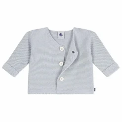 Petit Bateau Cardigan Maille Fine Coton Bio | Gris clair Outlet