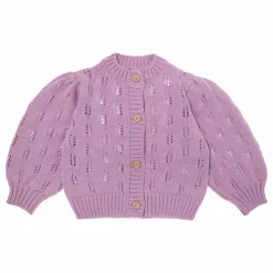 Enfant Tocoto Vintage Cardigan Maille Fleurs | Lilas