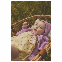 Enfant Tocoto Vintage Cardigan Maille Fleurs | Lilas