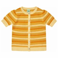 FUB Cardigan Manches Courtes Maille Extra Fine Coton Bio | Jaune pâle