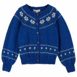 Emile et Ida Cardigan Marguerite Laine | Bleu roi Sale