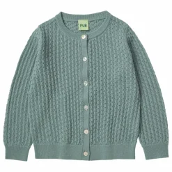 Sale FUB Cardigan Pointelle Maille Fine Laine Mérinos | Vert amande