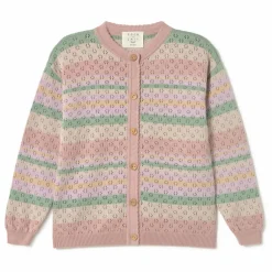 Enfant Coco au Lait Pulls, Gilets|Cardigan Rayé Coton Bio |