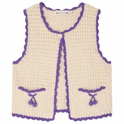 Enfant Bonpoint Pulls, Gilets|Pulls, Gilets|Cardigan Sans Manches Laila Cerises |