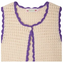 Enfant Bonpoint Pulls, Gilets|Pulls, Gilets|Cardigan Sans Manches Laila Cerises |