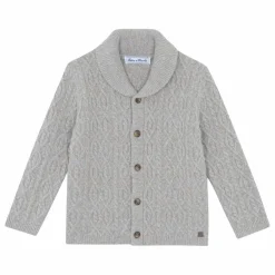 Discount Tartine et Chocolat Cardigan Torsades | Bleu gris