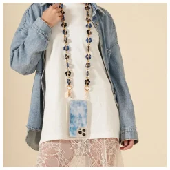 LaCoqueFrançaise Chaine Longue Cassy Fleurs 120 cm |