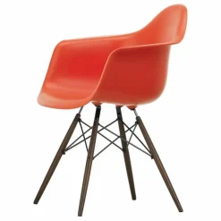 Online Vitra Chaise DAW - piétement érable - Charles & Ray Eames | Rouge coquelicot