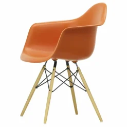 Vitra Chaise DAW - piétement érable - Charles & Ray Eames | Orange Rouille Discount
