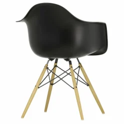 Hot Vitra Chaise DAW - piétement érable - Charles & Ray Eames | Noir
