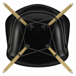 Hot Vitra Chaise DAW - piétement érable - Charles & Ray Eames | Noir