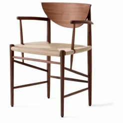 & Tradition Chaise Drawn HM4 en bois avec accoudoirs | Noyer New