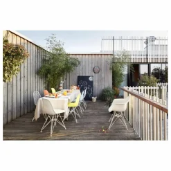 Vitra Chaise DSR Plastic - piètement blanc epoxy - Charles & Ray Eames | Gris bleuté Sale