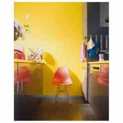 Vitra Chaise DSR Plastic - piètement Chromé - Charles & Ray Eames | Rouge coquelicot Outlet