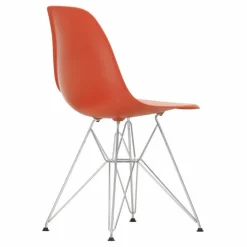 Vitra Chaise DSR Plastic - piètement Chromé - Charles & Ray Eames | Rouge coquelicot Outlet