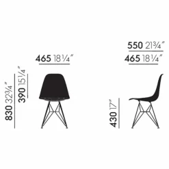 Vitra Chaise DSR Plastic - piètement blanc epoxy - Charles & Ray Eames |