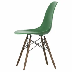 Vitra Chaise DSW plastic - piètement érable - Charles & Ray Eames | Vert émeraude