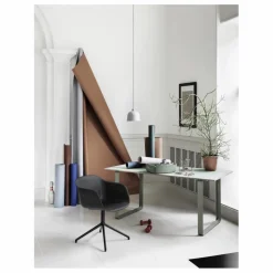 Muuto Chaise Fiber avec accoudoirs en plastique recyclé | Noir Outlet