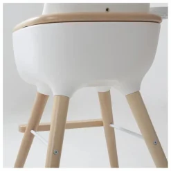 Micuna Chaise haute OVO LUXE ONE harnais en simili cuir beige | Blanc New