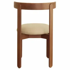 Clearance Gabrielle Paris Chaise Lilas en bois, assise en lin | Blanc cassé