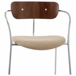 & Tradition Chaises, Tabourets, Bancs|Chaise Pavilion AV4 avec accoudoirs, piètement chromé |