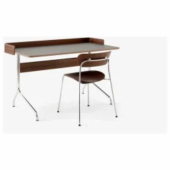 & Tradition Chaise Pavilion AV1, piètement chromé - Lot de 2 | Noyer Discount