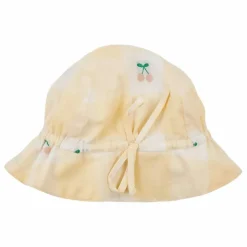 Best Emile et Ida Chapeau Vichy Cerise | Jaune pâle