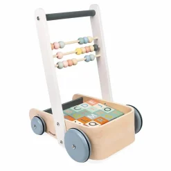 Janod Porteurs, Trotteurs|Jouets D'Éveil|Chariot boulier et ses 20 cubes