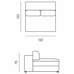 Panac Edition Canapés, Fauteuils|Chauffeuse 2 places Bellechasse en velours brut - 120 cm |