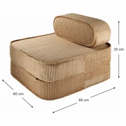 Enfant Wigiwama Chaises Enfant|Chauffeuse en velours côtelé |