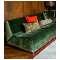 The Socialite Family Chauffeuse modulable Rotondo velours côtelé brillant | Vert olive