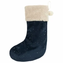 Nobodinoz Chaussette de Noël en velours | Bleu nuit Hot
