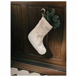 Clearance Ferm Living Chaussette de Noël Vela en coton bio | Beige