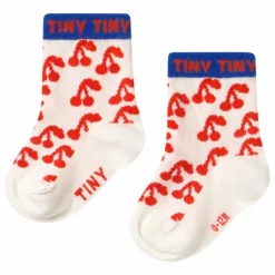 Sale Tinycottons Chaussettes Cerises | Blanc