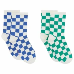 Online Bonton Chaussettes Damier | Bleu roi